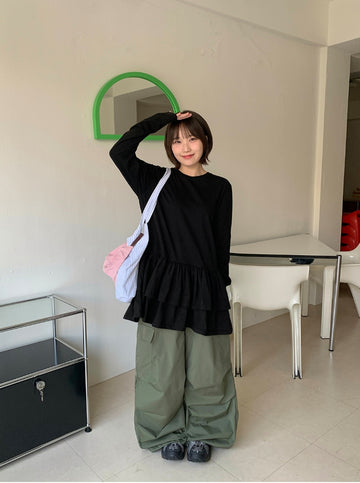 Heyten banding string nylon cargo parachute pants